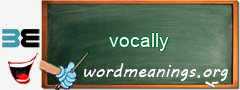 WordMeaning blackboard for vocally